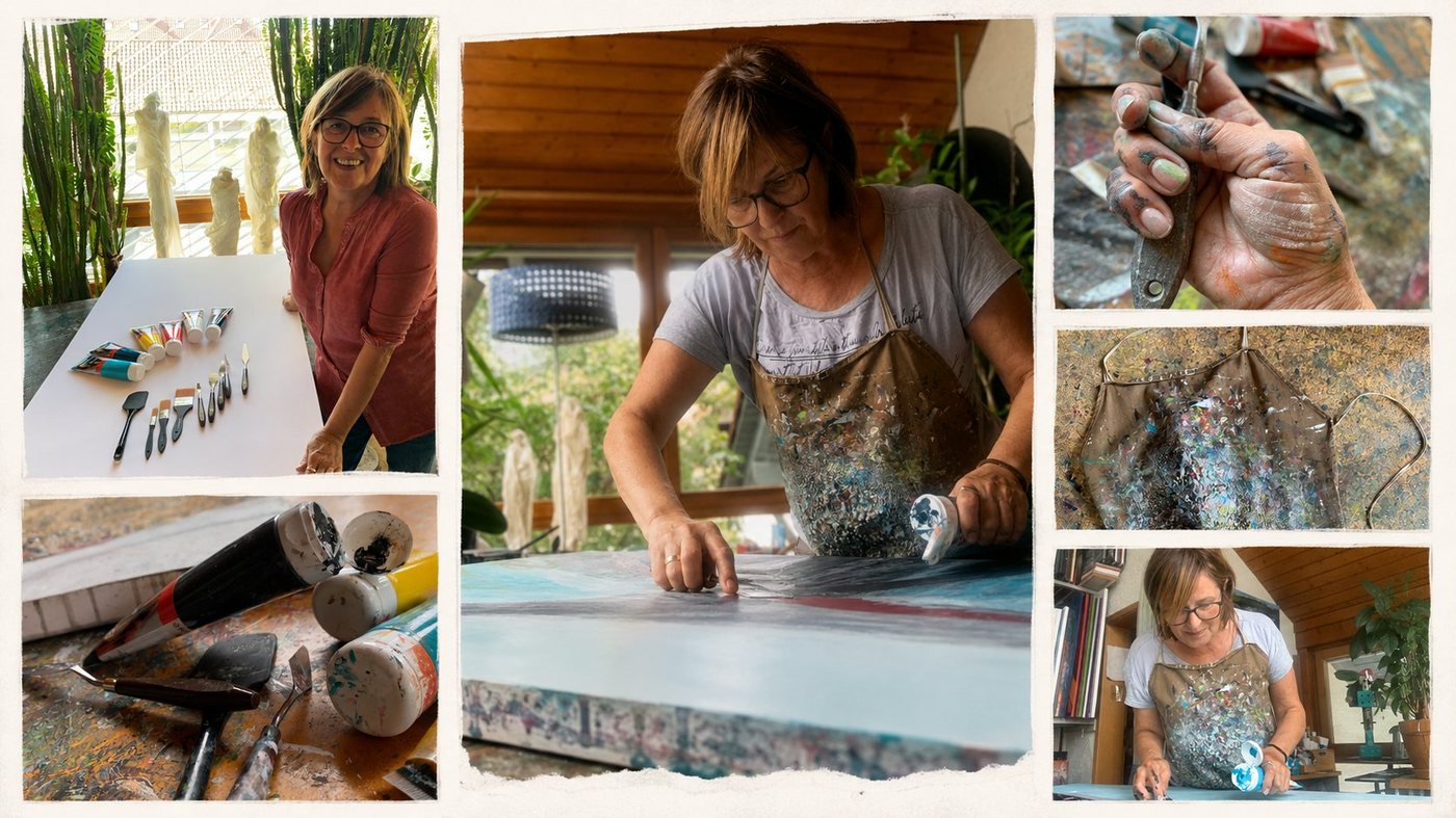 Atelier von A. Dimster – Einblick in den Arbeitsplatz